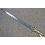 SOLINGEN MADE NCO'S SIDE ARM WITH RIBBED BRASS HILT 56.