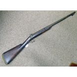 19TH CENTURY BREECH LOADING SNIDER RIFLE, WITH STEEL BARREL, FLIP-UP REAR SIGHT,