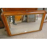 MAHOGANY FRAMED OVERMANTLE WITH BOX WOOD INLAY LENGTH 89CMS