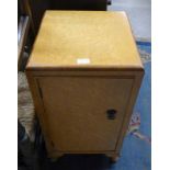 20TH CENTURY BIRDS EYE MAPLE BEDSIDE CABINET WITH PANEL DOOR