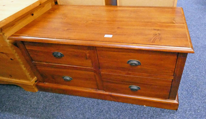 PINE 4 DRAWER LOW CHEST