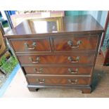 MAHOGANY CHEST OF DRAWERS WITH 2 SHORT OVER 3 LONG DRAWERS 74CM