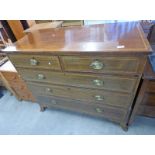 MAHOGANY CHEST OF DRAWERS WITH 2 SHORT OVER 3 LONG DRAWERS WIDTH 114CMS