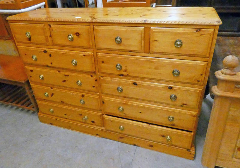 PINE MULTI DRAWER CHEST - 150CM WIDE