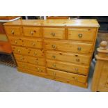 PINE MULTI DRAWER CHEST - 150CM WIDE