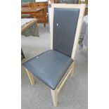 SET OF 4 21ST CENTURY BEECH AND LEATHERETTE DINING CHAIRS