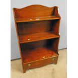 20TH CENTURY MAHOGANY WATERFALL BOOKCASE WITH DRAWER