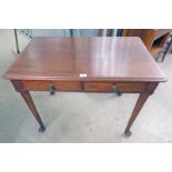 19TH CENTURY MAHOGANY SIDE TABLE WITH 2 DRAWERS,