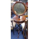 19TH CENTURY MAHOGANY DRESSING MIRROR ON CENTRE COLUMN WITH 3 SPREADING SUPPORTS