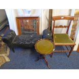 WINDOW STOOL, 19TH CENTURY MAHOGANY CHAIR,