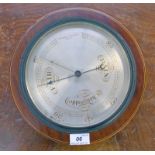 EARLY 20TH CENTURY MAHOGANY ANEROID BAROMETER WITH BOXWOOD INLAY BY J LIZAR EDINBURGH