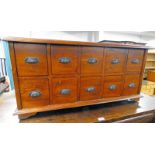 PINE 10 DRAWER LOW CHEST - 93CM WIDE Condition Report: The item shows minimal signs