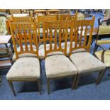 SET OF 6 OAK ARTS & CRAFTS DINING CHAIRS CIRCA 1920 BY REPUTE FROM BRUCKLAY CASTLE