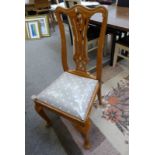 SET OF 4 19TH CENTURY STYLE DINING CHAIRS ON QUEEN ANNE SUPPORTS
