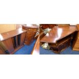 WALNUT CORNER CABINET, CD RACK,