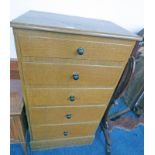 EARLY 20TH CENTURY PINE CHEST OF 5 DRAWERS ON PLINTH BASE