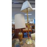 BRASS STANDARD LAMP 148 CM TALL AND 1 OTHER LAMP 104 CM TALL