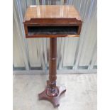 MAHOGANY BOOK STAND ON CENTRE COLUMN,