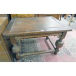 LATE 19TH CENTURY OAK TABLE ON BALUSTER SUPPORTS