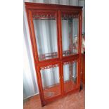 CHINESE GLASS CABINET WITH 4 GLASS PANEL DOORS WIDTH 101CM