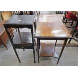 19TH CENTURY MAHOGANY WASHSTAND WITH DRAWER AND MAHOGANY TABLE