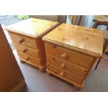 2 PINE 3 DRAWER CHESTS