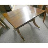 MAHOGANY RECTANGULAR TOPPED TABLE,