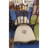 PAIR OF LATE 19TH CENTURY MAHOGANY HAND CHAIRS WITH CARVED DECORATIONS