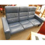 BLUE LEATHER SETTEE