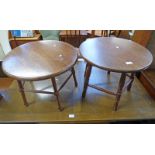 2 CIRCULAR MAHOGANY TABLES.