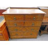 19TH CENTURY WALNUT CHEST OF 2 SHORT OVER 3 LONG DRAWERS 103CM TALL