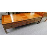 CHINESE HARDWOOD TABLE WITH 3 DRAWERS,