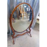 19TH CENTURY OVAL MAHOGANY FRAMED DRESSING TABLE