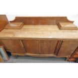 EARLY 20TH CENTURY BIEDERMEIER STYLE WALNUT SIDEBOARD WITH 4 PANEL DOORS & SQUARE SUPPORTS