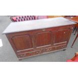 19TH CENTURY OAK MULE CHEST WITH 2 DRAWERS