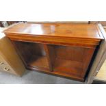 YEW WOOD OPEN BOOKCASE,
