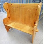 20TH CENTURY PINE HALL BENCH