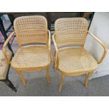 PAIR OF BENTWOOD BERGERE ARMCHAIRS