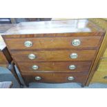 19TH CENTURY MAHOGANY CHEST WITH 4 LONG DRAWERS