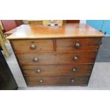 19TH CENTURY MAHOGANY CHEST OF 2 SHORT OVER 3 LONG DRAWERS Condition Report: Scores,