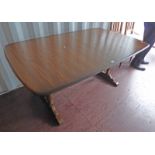 ERCOL DINING TABLE WITH LEAF INSERT.