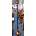 EARLY 20TH CENTURY MAHOGANY STANDARD LAMP WITH REEDED COLUMN