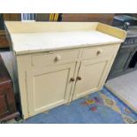 PAINTED 19TH CENTURY PINE DRESSER WITH 2 DRAWERS & 2 PANEL DOORS