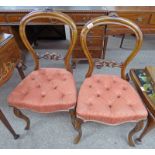 PAIR OF 19TH CENTURY WALNUT SIDE CHAIRS ON CABRIOLE SUPPORTS