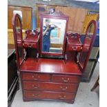 EARLY 20TH CENTURY MAHOGANY DRESSING TABLE WITH 2 SHORT OVER 2 LONG DRAWERS