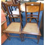 PAIR LATE 19TH CENTURY INLAID MAHOGANY BEDROOM CHAIRS