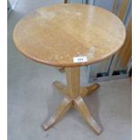 CIRCULAR TOPPED OAK TABLE,