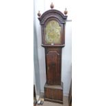 EARLY 19TH CENTURY OAK LONGCASE CLOCK WITH BRASS & SILVERED DIAL BY DAVID MOODIE FORFAR