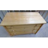 OAK CHEST OF 3 LONG DRAWERS,