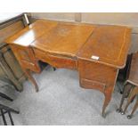 19TH CENTURY KINGWOOD DESK WITH LIFT UP TOP & DRAWERS ON SHAPED SUPPORTS WITH ORMOLU MOUNTS,